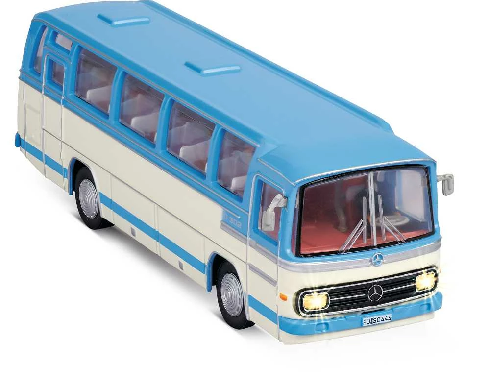Carson RC Eisenbahn Bus H0 1:87 MB Omnibus O302 2,4Ghz RTR Blau – Bild 2