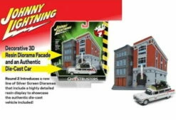 Johnny Lightning Ghostbusters II 1A 1959 Cadillac 1:64 Mit Diorama Feuerwehrhaus