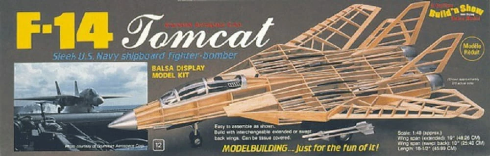 Guillow's Standmodell F-14 Tomcat Bomber 1:40 Balsabausatz 1 Guillow's Standmodell F-14 Tomcat Bomber 1:40 Balsabausatz