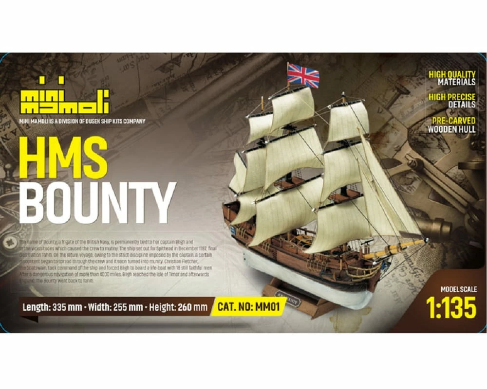 Mini Mamoli Segelschiff HMS Bounty 1:135 Holz Bausatz 1 Mini Mamoli Segelschiff HMS Bounty 1:135 Holz Bausatz