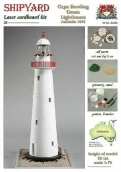 Shipyard Leuchtturm Cape Bowling Green Lighthouse Australien 1874 Laser Kartonbausatz