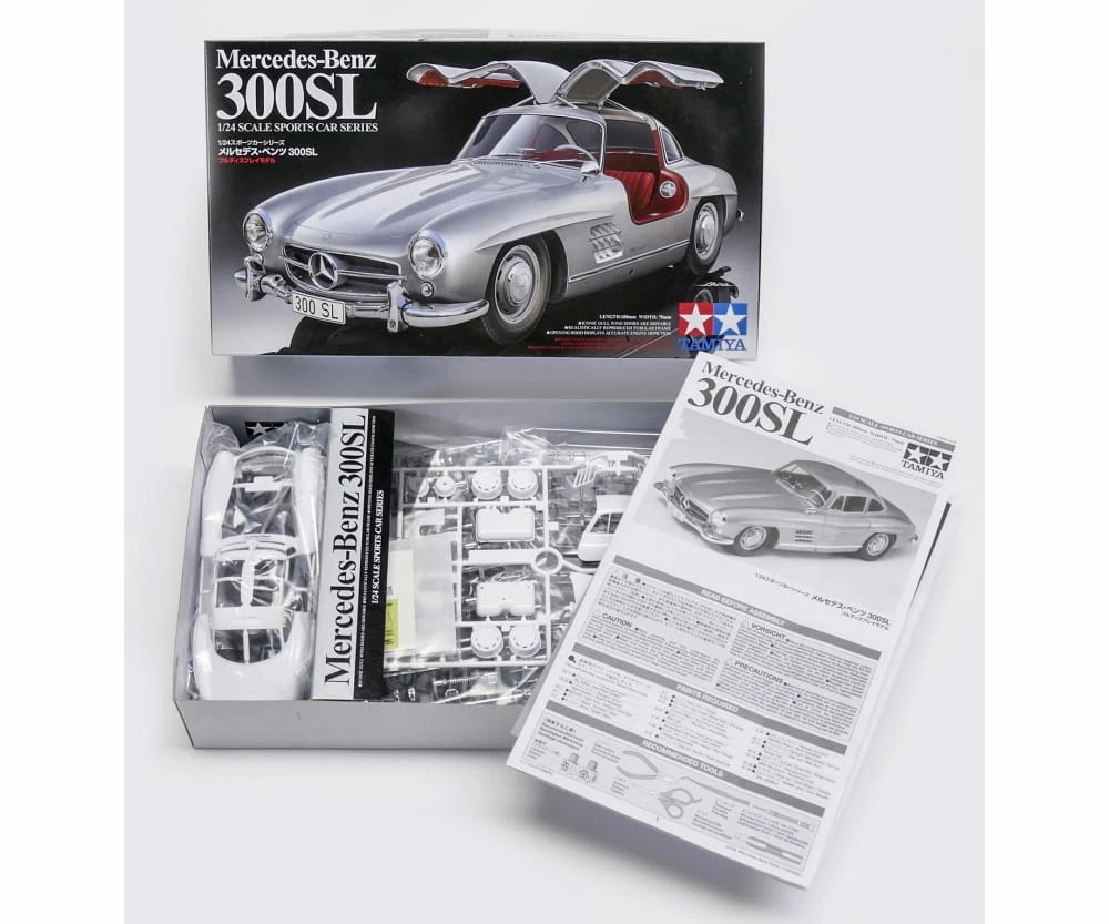 Tamiya Mercedes Benz 300SL Flügeltürer 1:24 Platik Modellbau Auto Bausatz 2 Tamiya Mercedes Benz 300SL Flügeltürer 1:24 Platik Modellbau Auto Bausatz – Bild 2