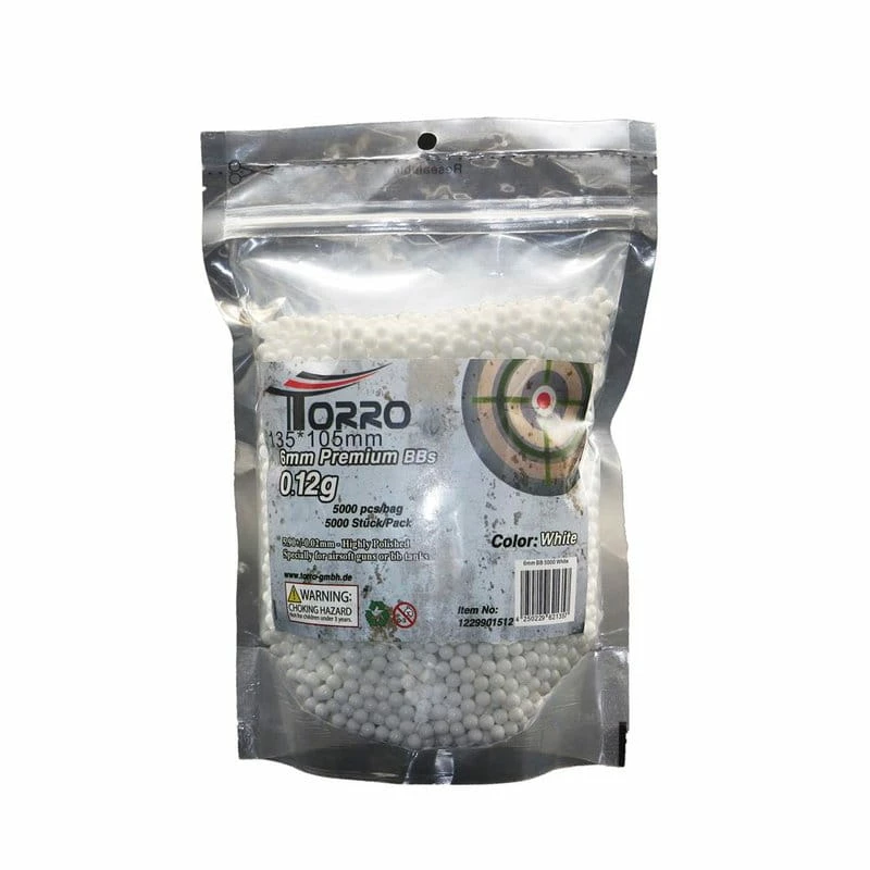 Torro 5000 Schuss 6mm Munition BB's Softair; Panzer Farbe Weiß