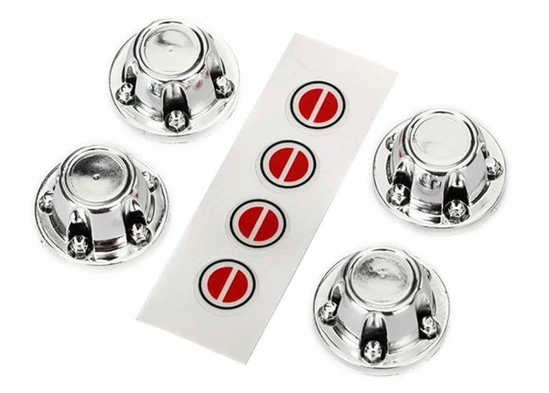 Traxxas Center-Caps, Felge Chrome (4)/ Aufkleber 1 Traxxas Center-Caps, Felge Chrome (4)/ Aufkleber