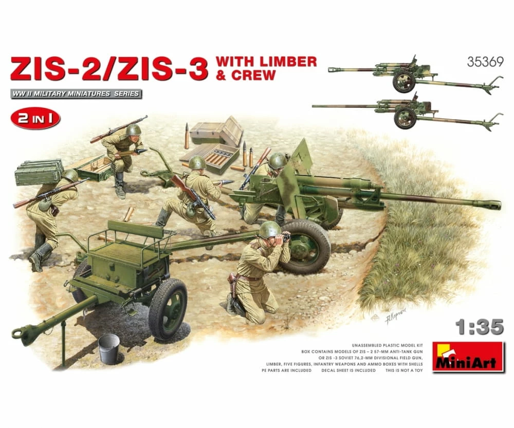 MiniArt 1:35 ZIS-2/ZIS-3 Pakm. Anhän. (5) 2in1 1 MiniArt 1:35 ZIS-2/ZIS-3 Pakm. Anhän. (5) 2in1